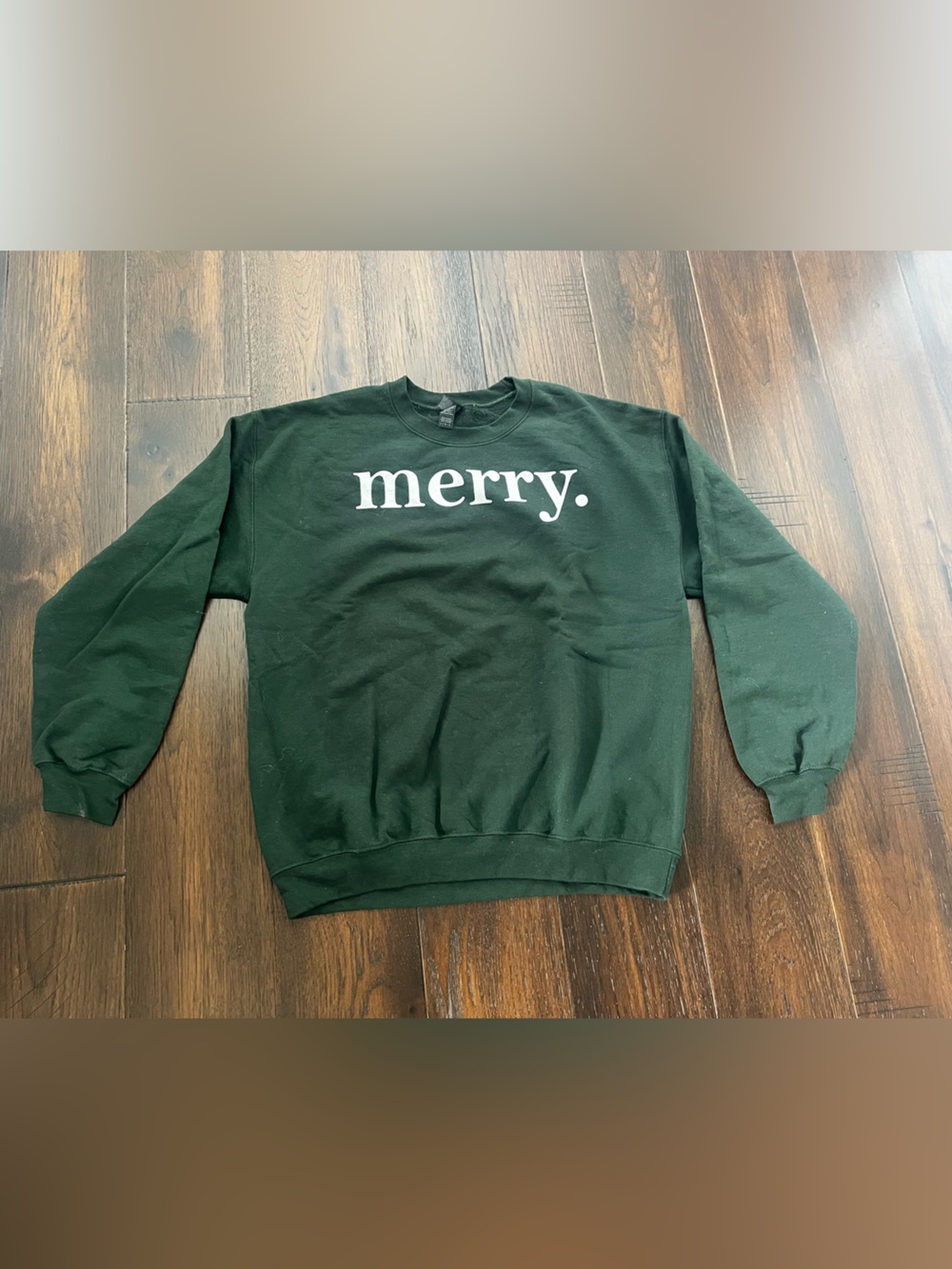 Merry Graphic Crewneck Sweater - Dark Green